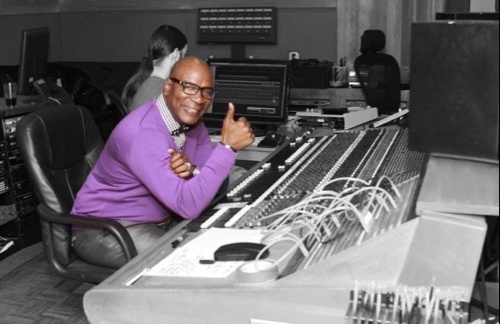 Tony at the recording studio mixing board
